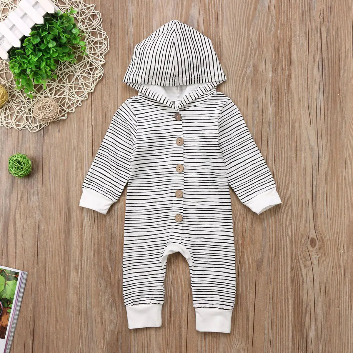 Striped Hooded For Babies