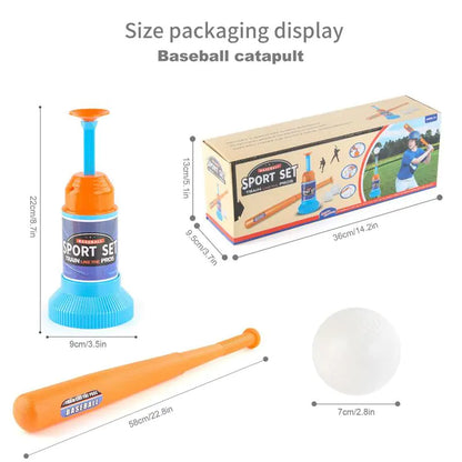 Children&#39;s Baseball Launcher Toy Set Baseball Tees Include 3 Balls Launcher Outdoor Sports Automatic Ball Toys Gifts for Toddler