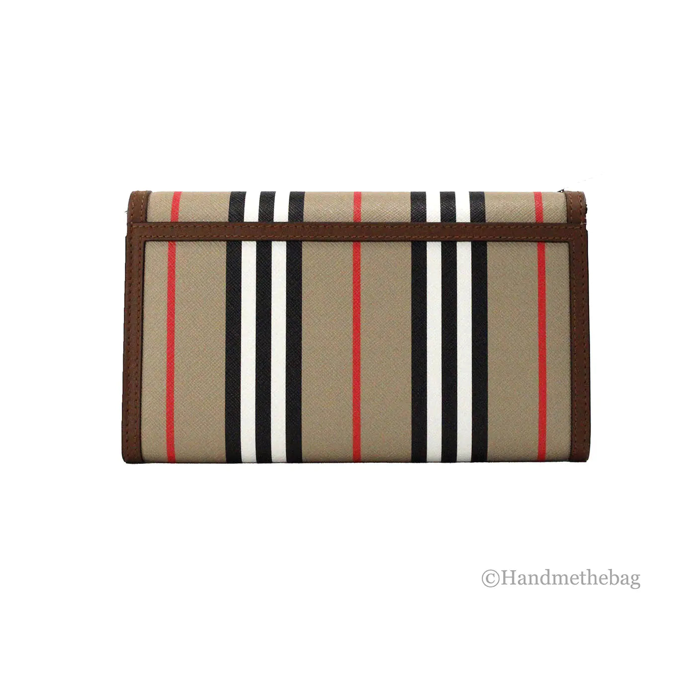 Burberry Hannah Icon Stripe Archive Tan Wallet Crossbody Bag